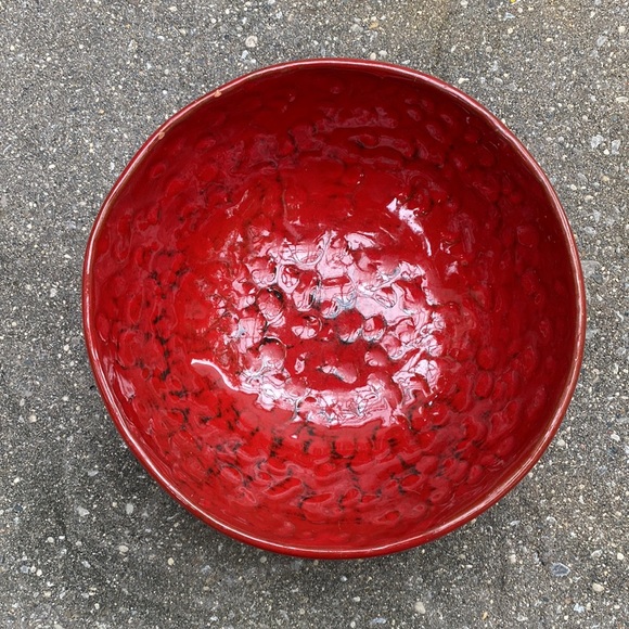 Noemi Ceramiche Umbria Italy PASTA DESSERT SOUP BOWL RED - Picture 1 of 9